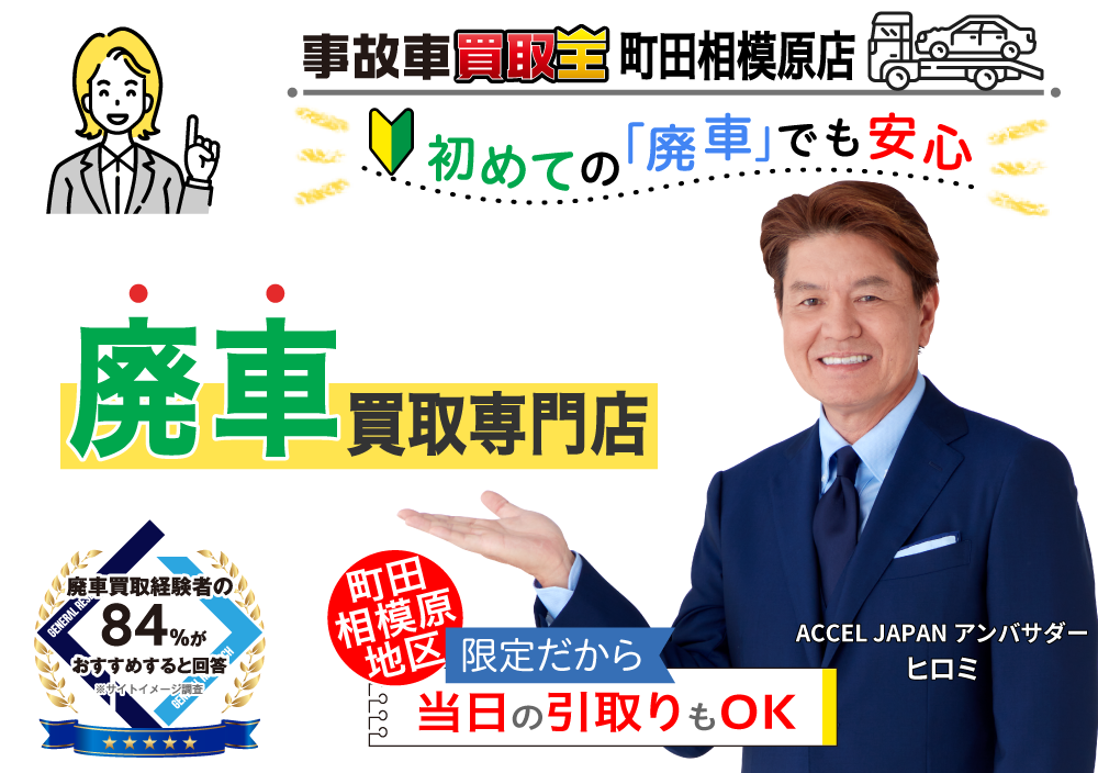 初めての「廃車」でも安心 廃車も買取OK 事故車買取王